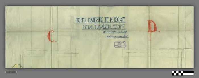 Interieurontwerp - Detail trapbekleding - Hotel Majestic Knokke