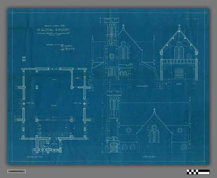 Bouwplan: Blauwdruk uitbreiding Anglicanenkerkje - Knokke Zoute - Grondplan