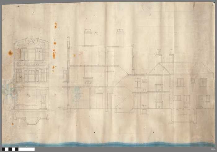 Plan van den eigendom van Mijnheer Achille D'Hondt - Lippenslaan - Knocke a/z - Gevelaanzichten en doorsneden