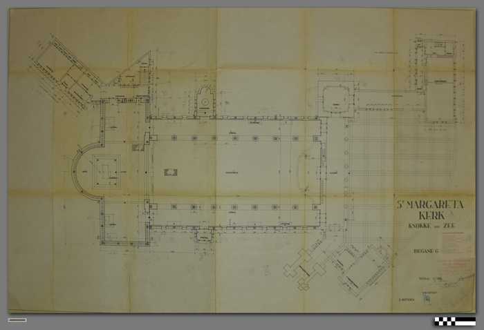 Grondplan begane grond - schaal 1/100 - St. Margaretakerk - Knokke