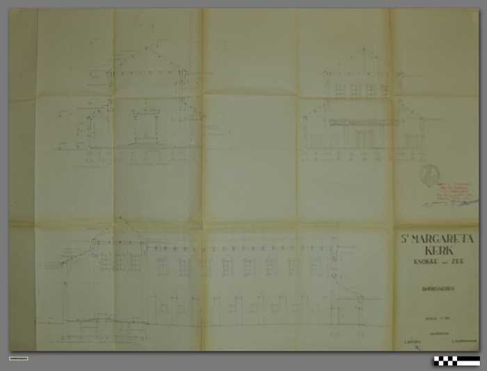 Doorsnede plan - schaal 1/100 - St. Margaretakerk - Knokke