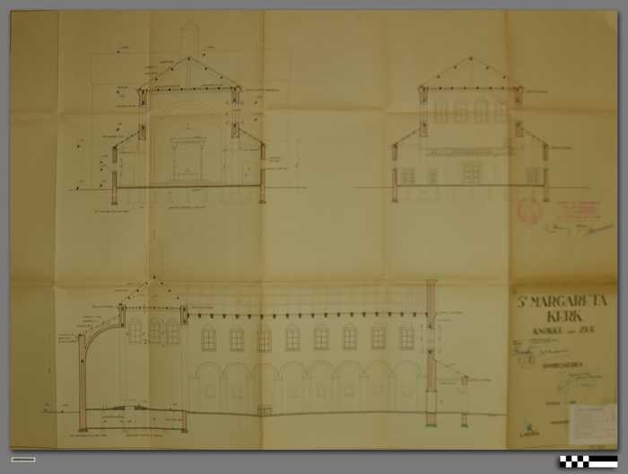 Doorsnede plan - schaal 1/100 - St. Margaretakerk - Knokke