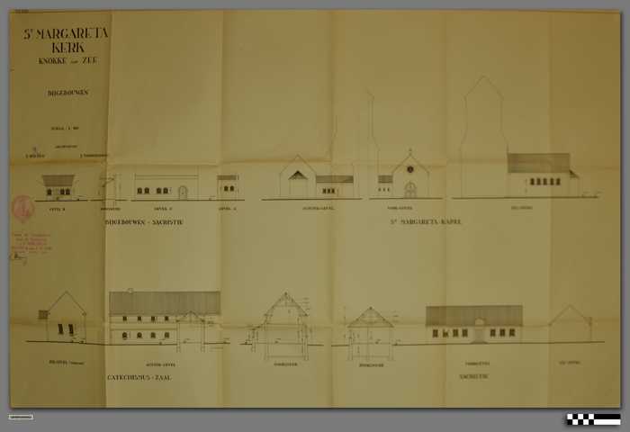 Plan bijgebouwen - schaal 1/100 - St. Margaretakerk - Knokke