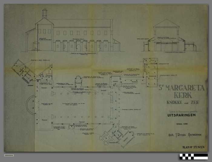 Plan van uitsparingen - schaal 1/200 - St. Margaretakerk - Knokke aan zee