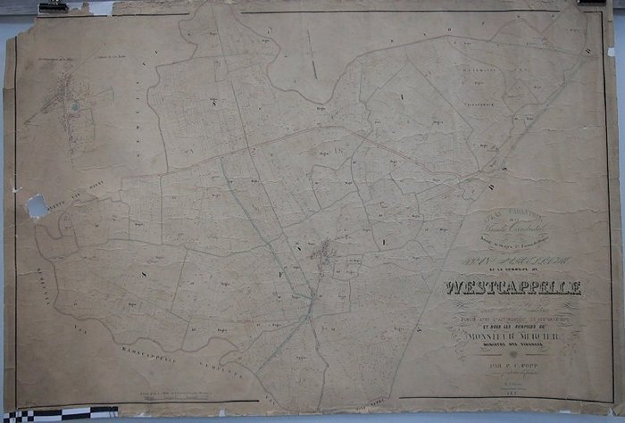 Plan Parcellaire de la Commune de Westcapelle , sections A, E, F