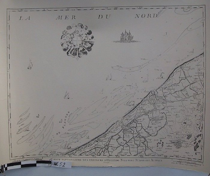 Carte particulière des environs dOstende Nieuport Furnes et autres en 1743