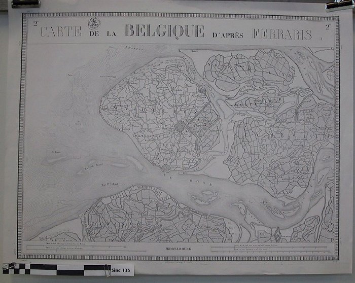 Middelbourg : carte de la Belgique dapres Ferraris 2me
