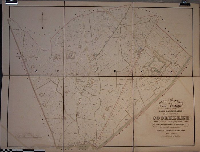 Atlas Cadastral de la Flandre Occidentale. Plan parcelaire de la communde de Coolkerke avec les mutation jusquen 1842