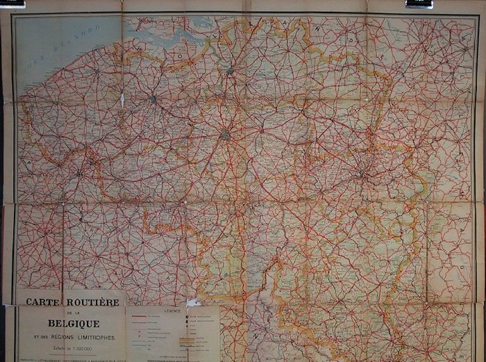 Carte routière de la Belgique et des régions limitrophes