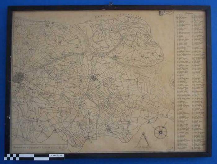 Fragment van de geographische en heraldische kaart van Pourbus (1562)