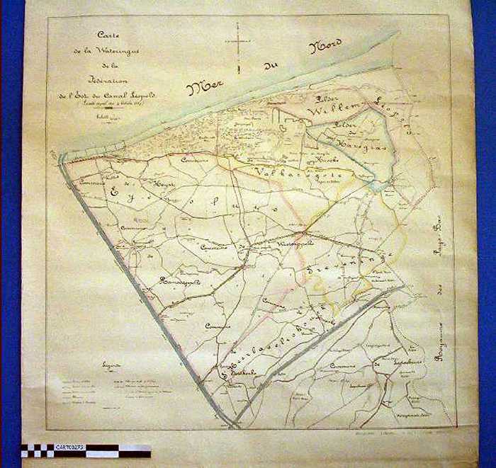 Carte de la Wateringque de la Fedération de lEst du Canal Léopold (Decrete Royal du 9 Octobre 1889)