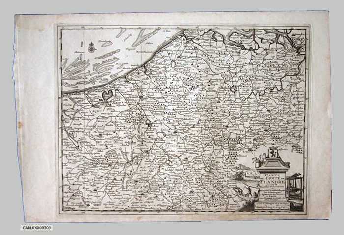 Carte du Comte de Flandre suivant les nouvelles observations de Messieurs de l Academie Royale de Sciences, etc.