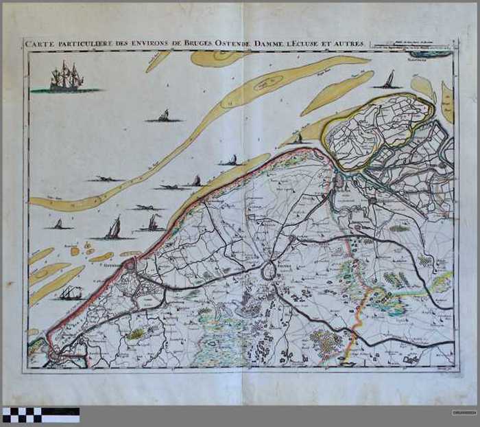 Carte particulière des environs de Bruges, Ostende, Damme, L'Ecluse et Autres