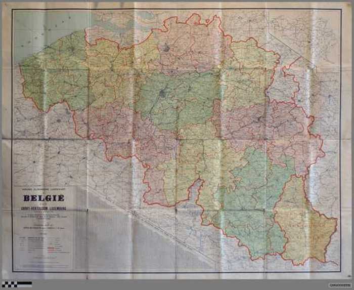 Nieuwe algemeene landkaart van België en het Groot-Hertogdom Luxemburg.