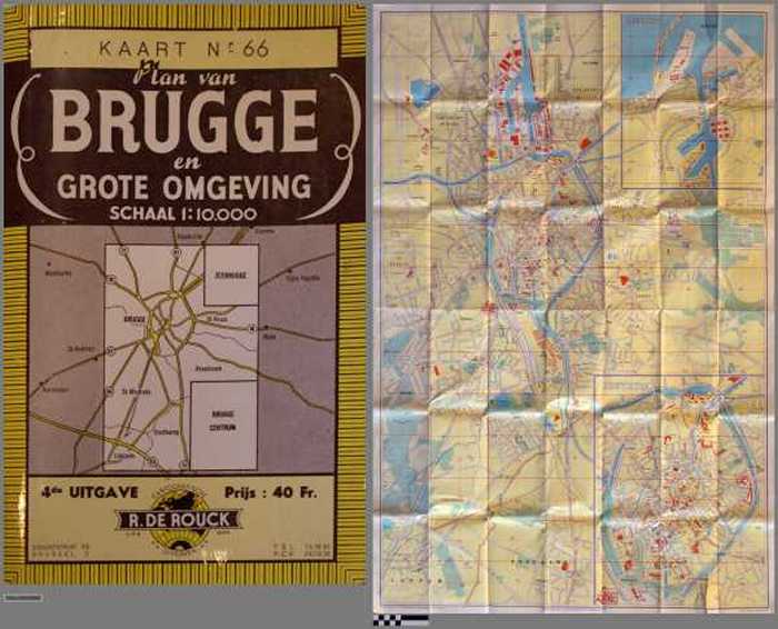 Plan van Brugge en grote omgeving