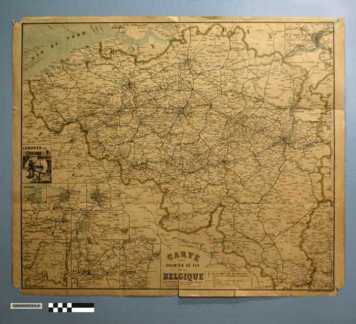 Carte des Chemins de Fer de la Belgique