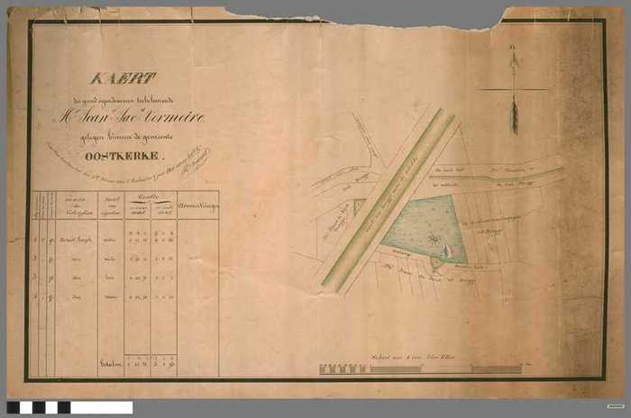 Kaert der grondeigendommen toebehorende Mr. Jean Jac. Vermeire gelegen binnen de gemeente Oostkerke