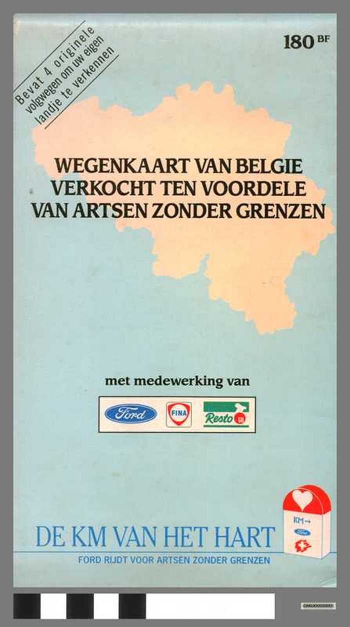 Wegenkaart van België verkocht ten voordele van Artsen Zonder Grenzen