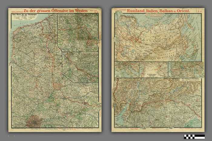 Paasche's Frontenkarte: Zu der grossen Offensive im Westen - Russland, Italien, Balkan u. Orient - Nr 25