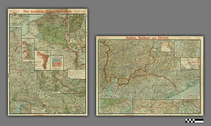 Paasche's Frontenkarte: Der Westliche Kriegsschauplatz - Italien, Balkan und Orient  - Nr 22