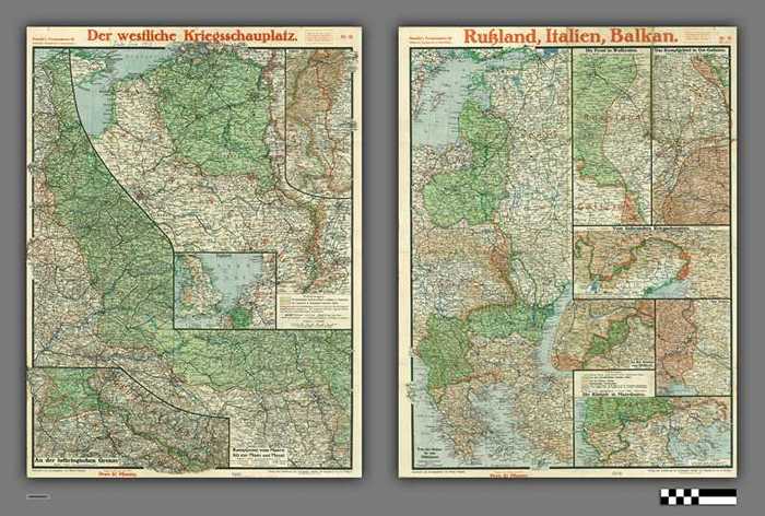 Paasche's Frontenkarte: Der westliche Kriegsschauplatz - Russland, Italien, Balkan - Nr 19