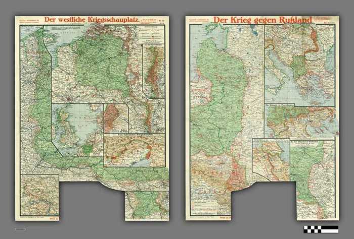 Paasche's Frontenkarte: Der westliche Kriegsschauplatz - Der Krieg gegen Russland  - Nr 13