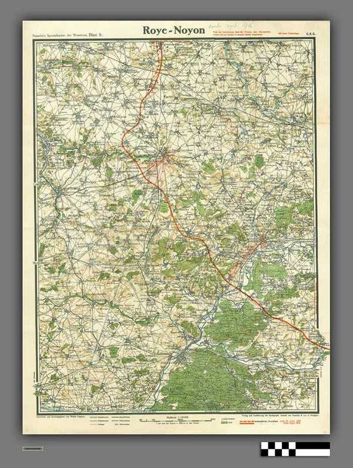 Paasche's Spezialkarten der Westfront: Roye-Noyon - Blatt 4