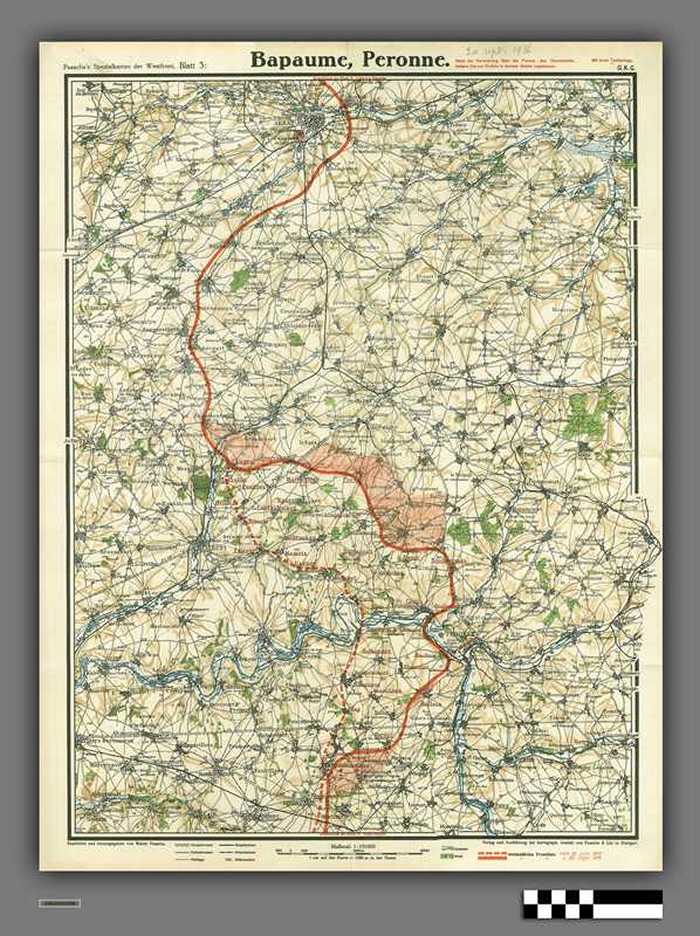 Paasche's Spezialkarten der Westfront: Bapaume-Peronne - Blatt 3