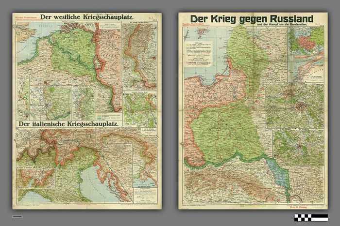 Paasche's Frontenkarte: Der westliche Kriegsschauplatz - Der Krieg gegen Russland - Nr. 3