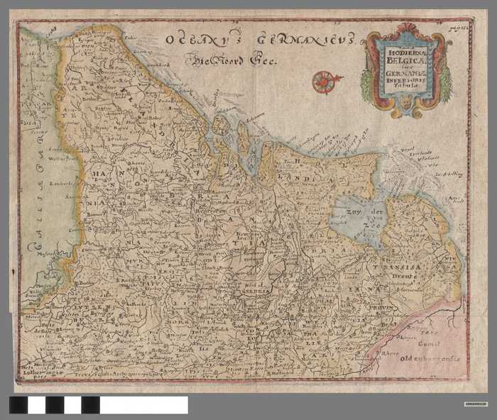 Landkaart: Oceanus Germanicus - die Noord See