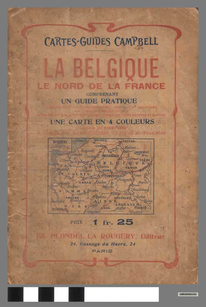 Cartes - guides Campbell - La Belgique et Le Nord de la France