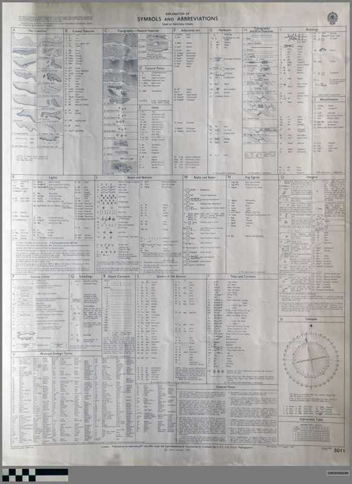 Explanation of symbols and abbreviations used on admirality charts (N° 5011)