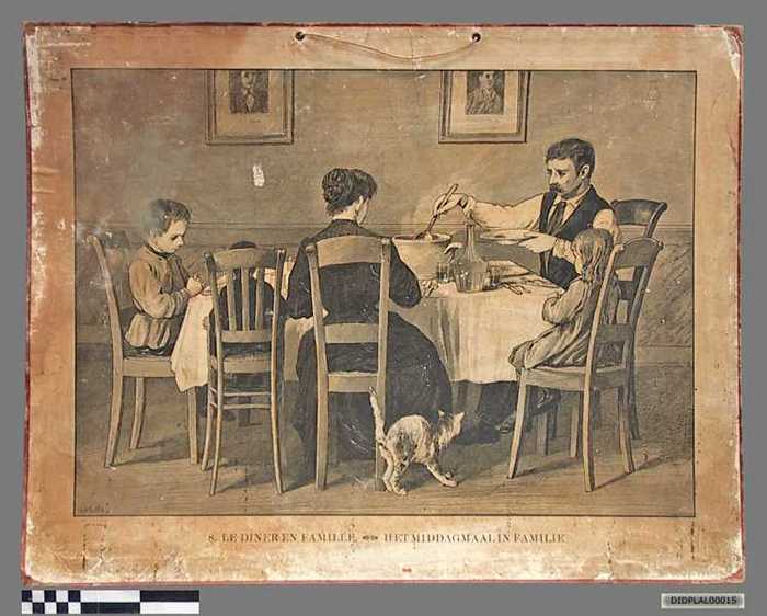 8. Le diner en famille - Het middagmaal in familie.