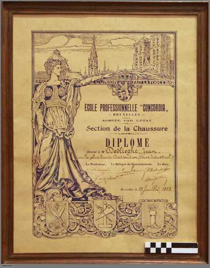 Ecole professionnelle Concordia- Section de la Chaussure - Diplome.