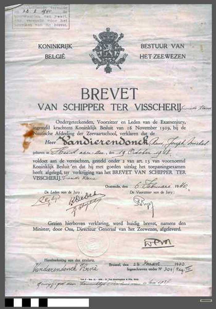 Brevet Van Schipper Ter Visscherij - Vandierendonck, René