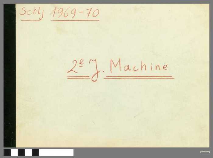 Puntenboekje - 2de jaar Machine - Schooljaar 1969-1970