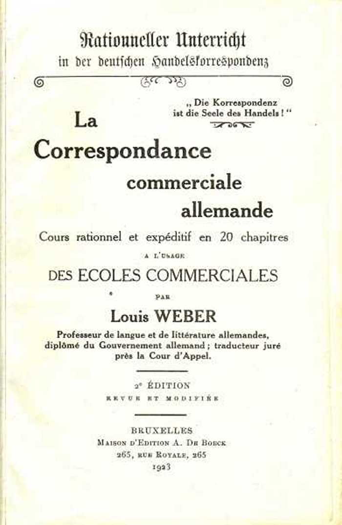 La Correspondance Commerciale allemande