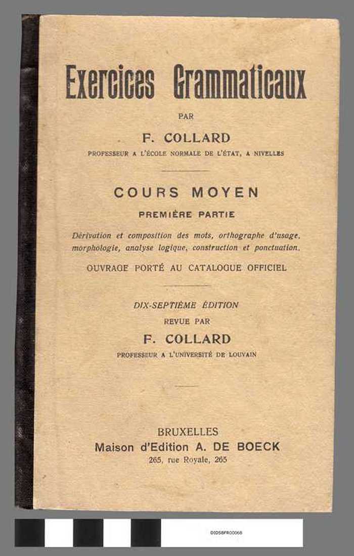 Exercices Grammaticaux par F. Collard - Cours Moyen première partie
