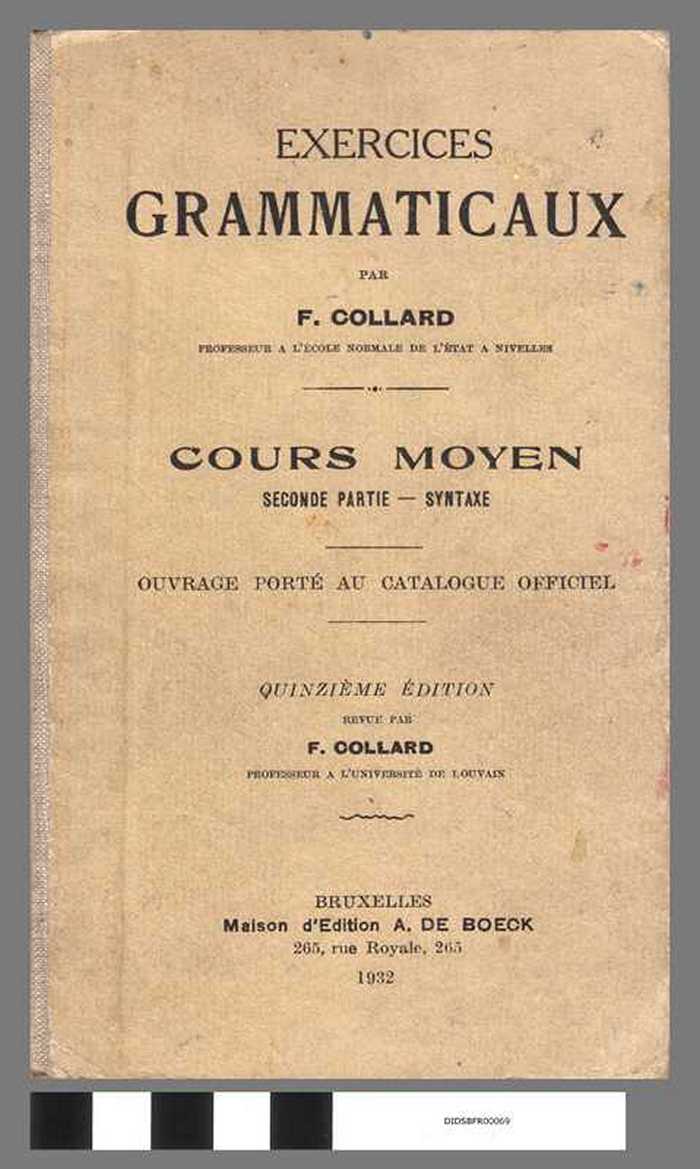 Exercices Grammaticaux par F. Collard - Cours Moyen seconde partie