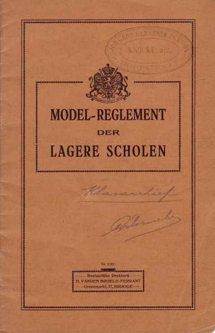 Model-Reglement der Lagere Scholen