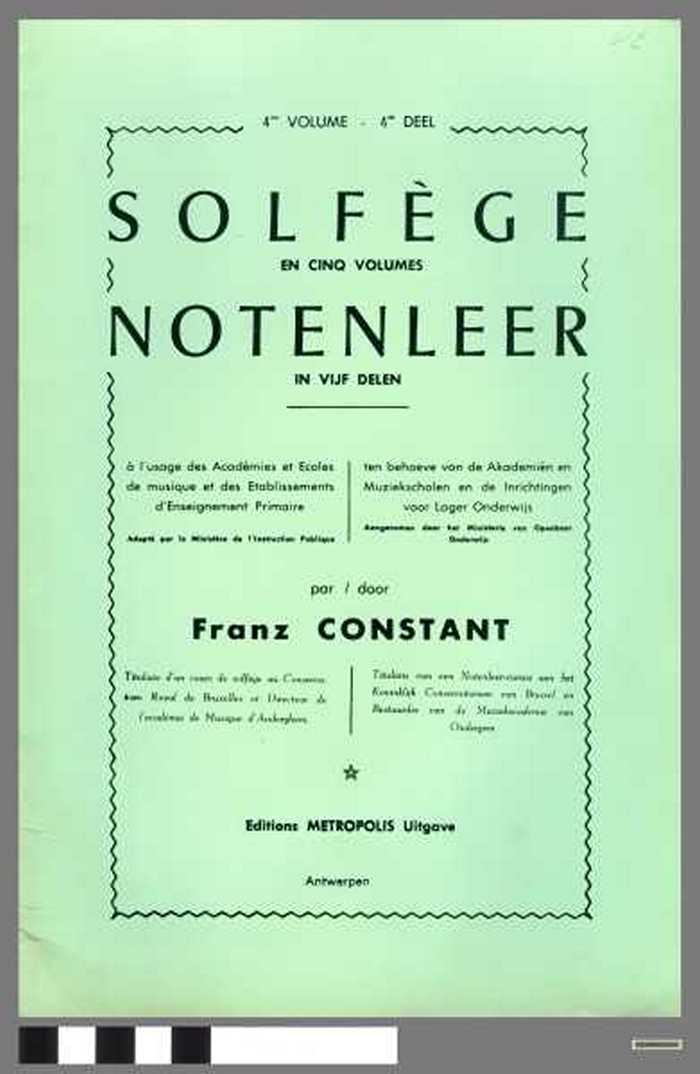 Solfège en cinq volumes / Notenleer in vijf delen