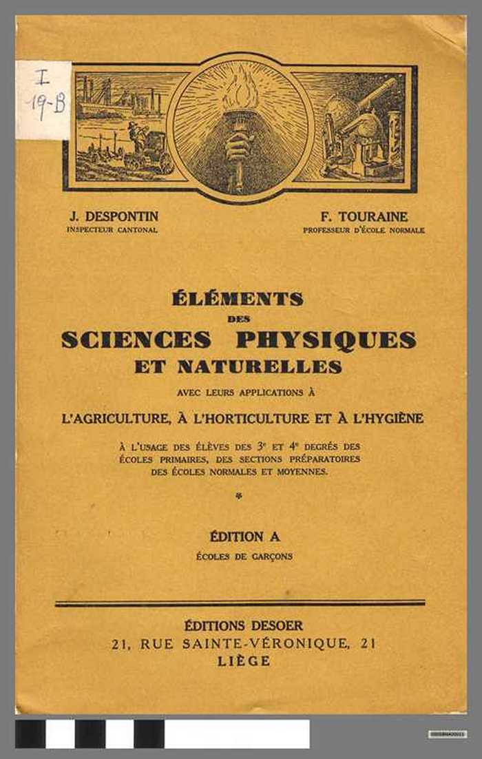 Eléments des Sciences Physiques et naturelles - Edition A - NR
