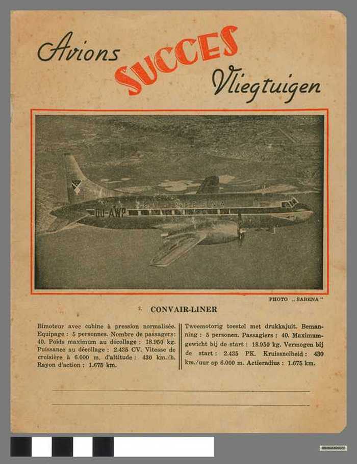 Kaft schrift: 'Avions Succes Vliegtuigen'