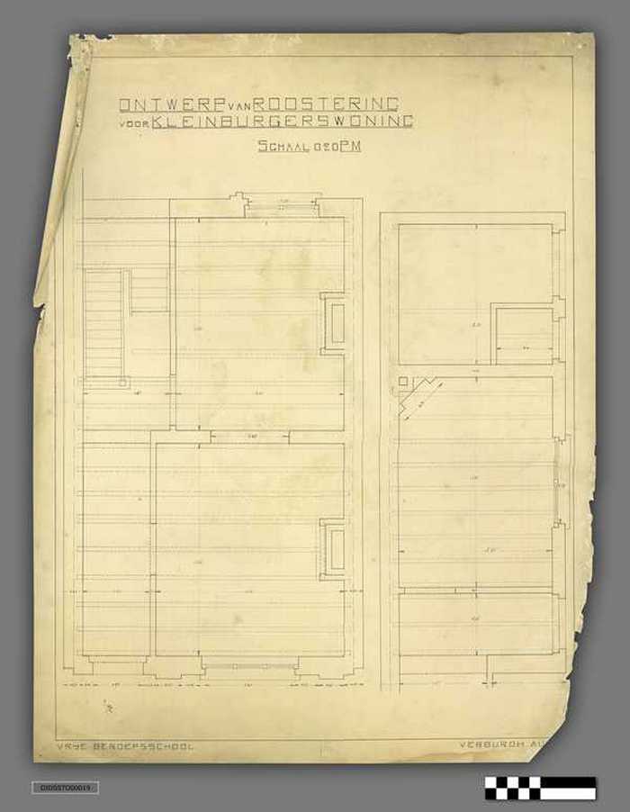 Technische tekening: Ontwerp van roostering voor kleinburgerswoning