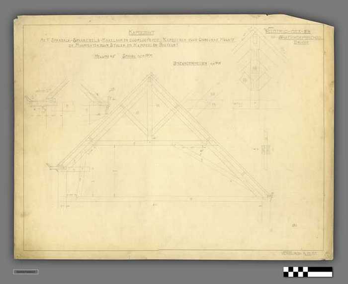 Technische tekening: Wedstrijd 1923-1924 - Kapgebint