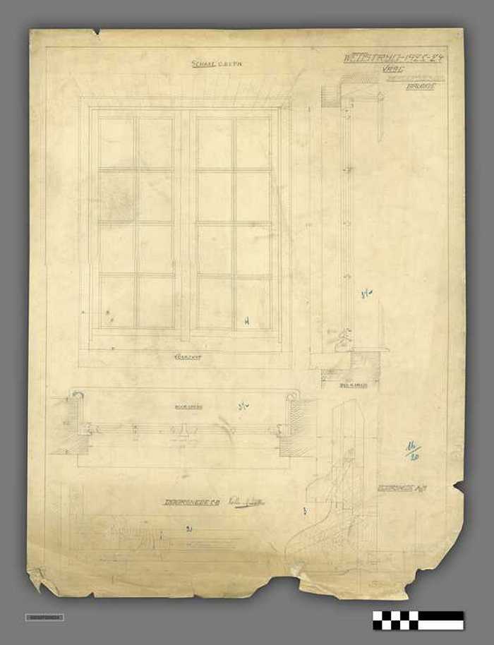 Technische tekening van een raam - Wedstrijd 1923-24