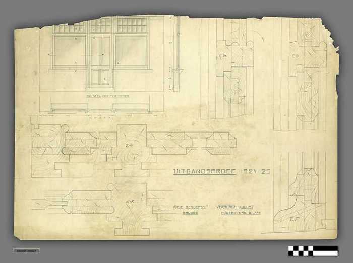 Technische tekening - Uitgangsproef 1924-25 - Verbrurgh August
