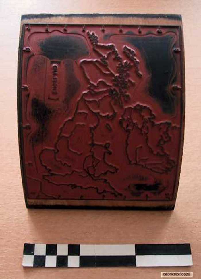 Stempel met de kaart van Engeland