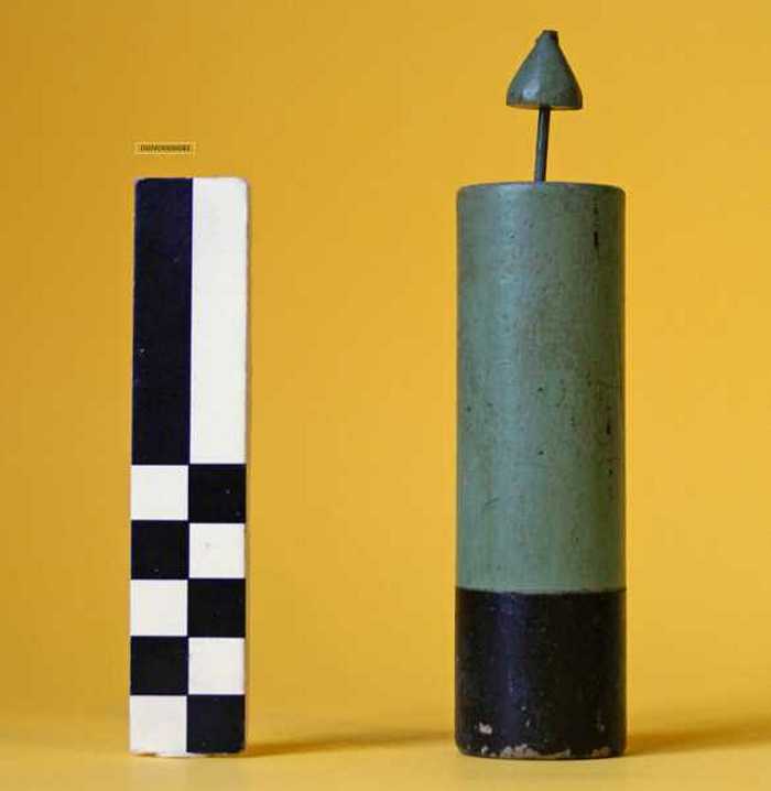 Miniatuur van boei, lateraal stelsel, werd gebruikt onder Belgische- en Britse kust.