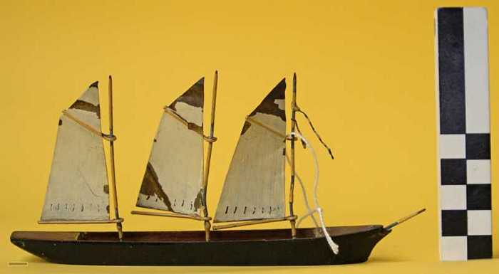 Maquette bootje. Internationaal Reglement Ter Voorkoming van Aanvaring op Zee.